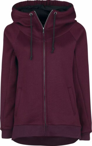 Forplay Zip-Up Longjacket dívcí mikina s kapucí a zipem bordová