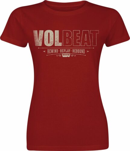 Volbeat Distressed Logo dívcí tricko tmavě červená