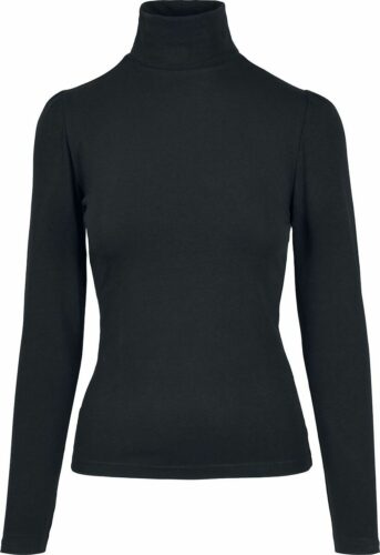 Urban Classics Ladies Puffer Sleeve Turtleneck L/S dívcí triko s dlouhými rukávy černá