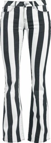 Gothicana by EMP Grace - Černo/bílé proužkované kalhoty Dívčí kalhoty cerná/bílá