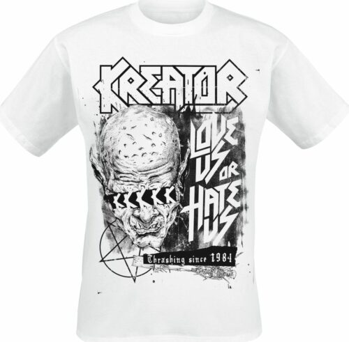 Kreator Love Us Or Hate Us tricko bílá