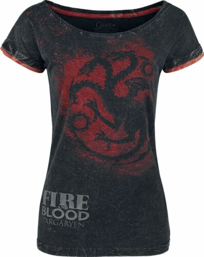 Game Of Thrones Targaryen - Fire And Blood dívcí tricko tmavě šedá