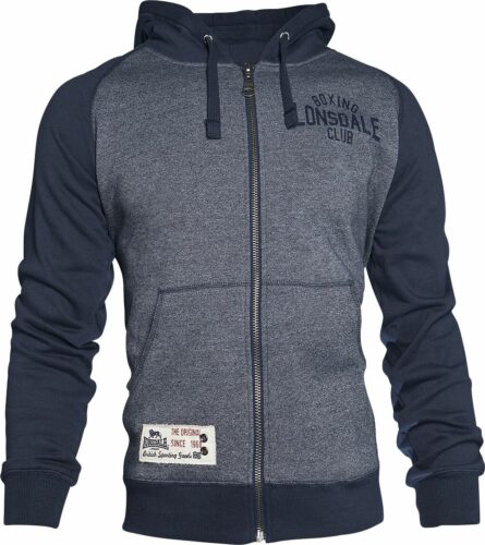 Lonsdale London Slough mikina s kapucí na zip smíšená modrá