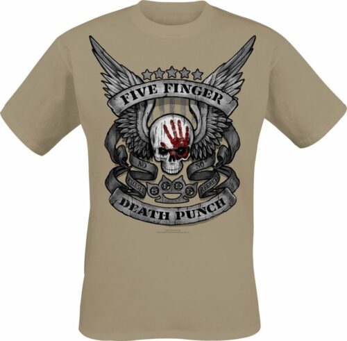 Five Finger Death Punch No Regrets tricko khaki