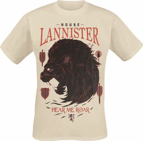 Game Of Thrones House Lannister - Hear Me Roar tricko přírodní