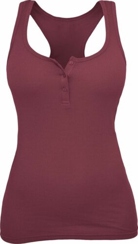 RED by EMP Button Tanktop dívcí top burgundská červeň