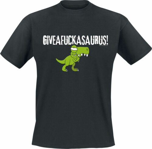 Giveafuckasaurus! tricko černá