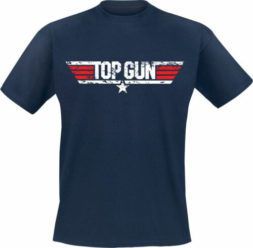 Top Gun Distressed Logo tricko námořnická modrá