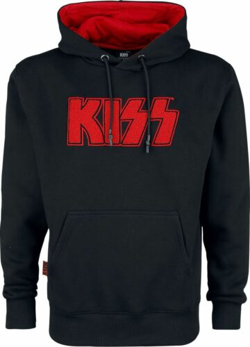 Kiss Logo mikina s kapucí cerná/cervená