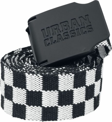 Urban Classics Kostkovaný látkový pásek US 150 cm Opasky cerná/bílá