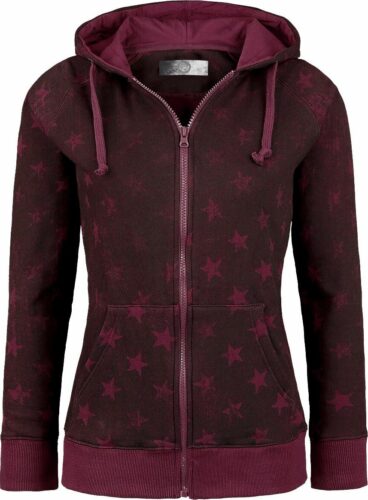 RED by EMP Star Hoodie Jacket dívcí mikina s kapucí a zipem bordová