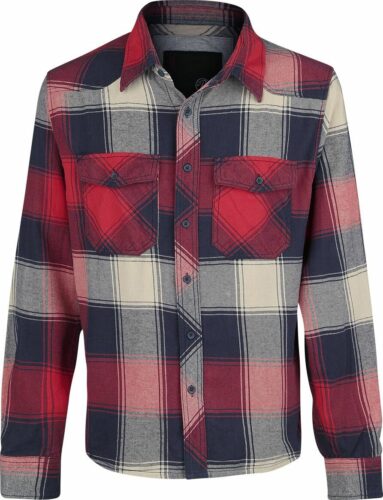 Brandit Checkshirt košile červená/antracitová/béžová