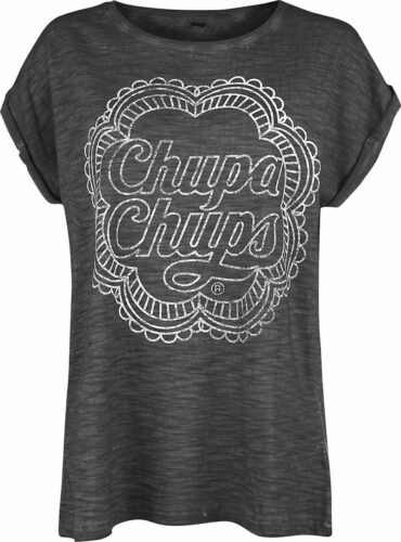 Chupa Chups Grunge Logo dívcí tricko tmavě šedá