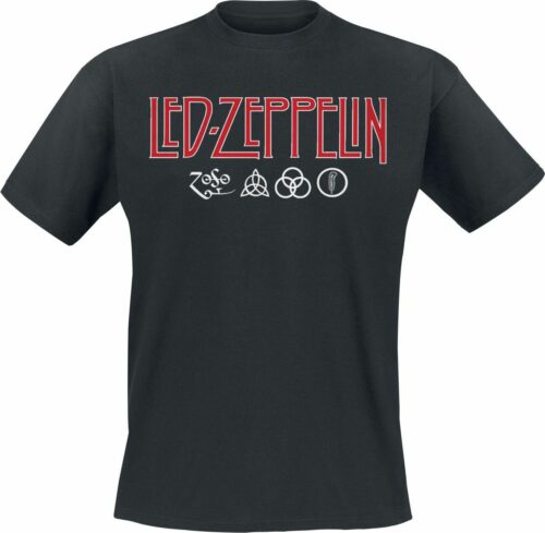 Led Zeppelin Logo & Symbols tricko černá