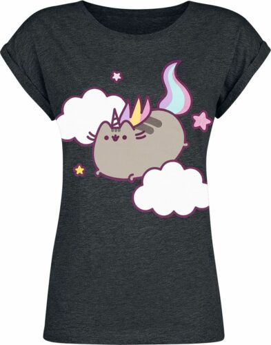 Pusheen Pusheenicorn Clouds dívcí tricko charcoal