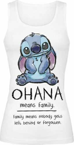 Lilo & Stitch Ohana Means Family dívcí top bílá