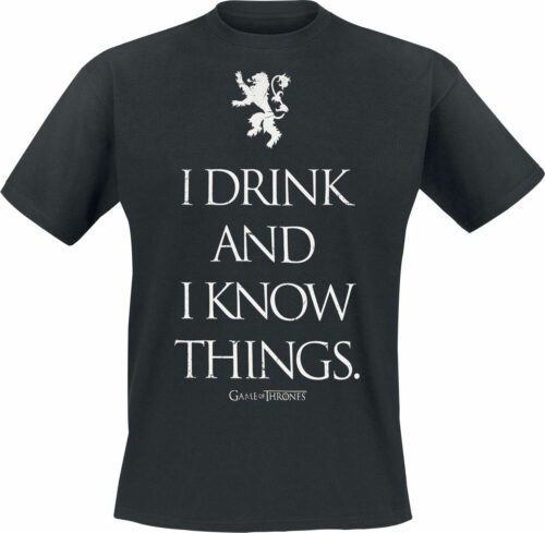 Game Of Thrones I Drink And I Know Things tricko černá