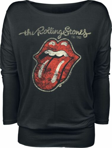 The Rolling Stones Plastered Tongue dívcí triko s dlouhými rukávy černá