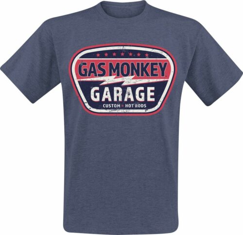 Gas Monkey Garage Vintage Logo tricko smíšená námornícká modrá