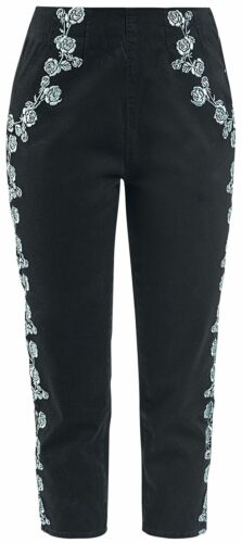 Queen Kerosin Capri kalhoty Vintage Dívčí kalhoty černá