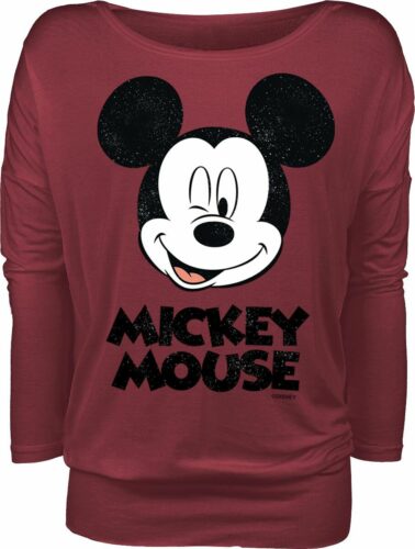 Mickey & Minnie Mouse Twinkle dívcí triko s dlouhými rukávy červená