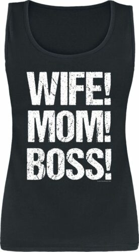 Wife! Mom! Boss! dívcí top černá