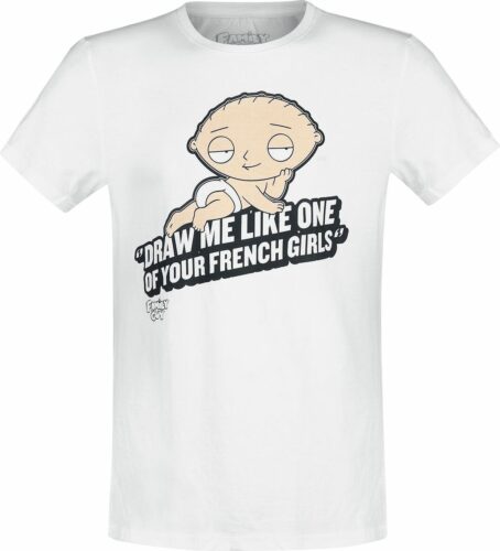 Family Guy Stewie French tricko bílá