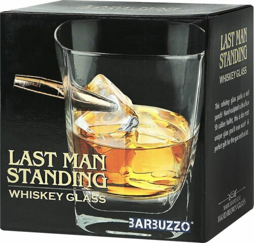 Last Man Standing Whiskey Glas sklenicka transparentní
