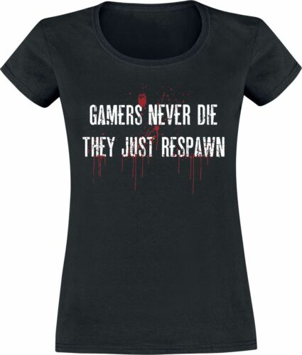 Gamers Never Die dívcí tricko černá