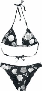 Urban Classics Ladies Triangle Bikini bikini cerná/bílá