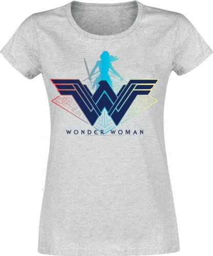 Wonder Woman Warrior Logo dívcí tricko šedý vres