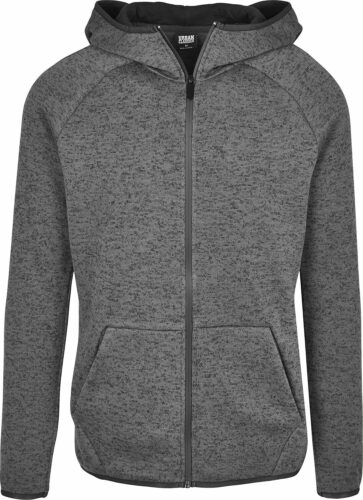 Urban Classics Flísová mikina na zip mikina s kapucí na zip charcoal