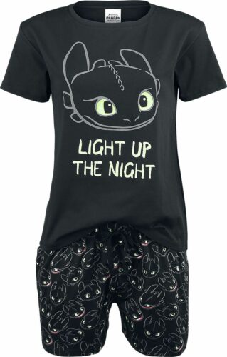 Drachenzähmen leicht gemacht Ohnezahn - Light Up pyžama černá