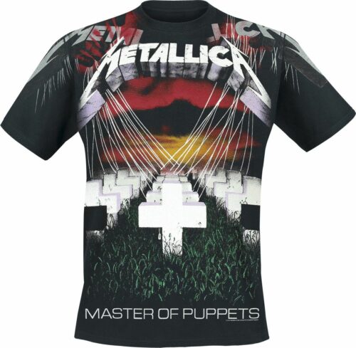 Metallica Master Of Puppets - Faded Allover tricko černá