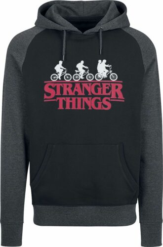 Stranger Things Logo mikina s kapucí cerná/šedá