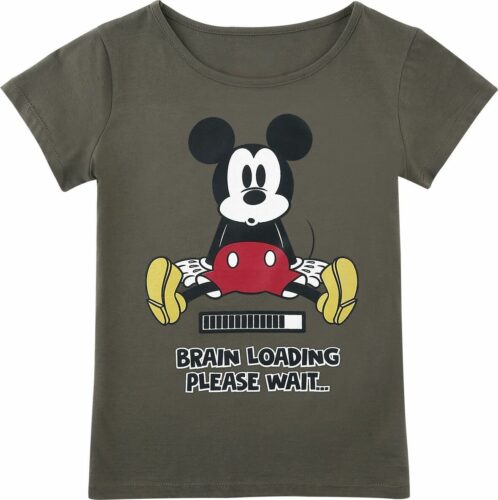 Mickey & Minnie Mouse Brain Loading Please Wait... detské tricko khaki