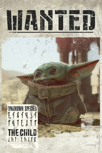 Star Wars The Mandalorian - Baby Yoda Wanted plakát vícebarevný