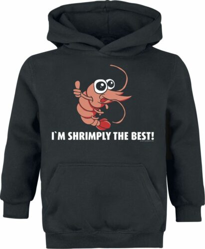 Shrimply The Best detská mikina s kapucí černá