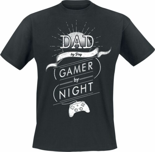 Dad By Day - Gamer By Night tricko černá