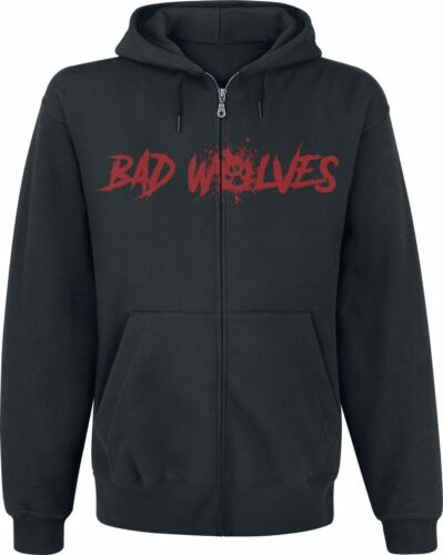 Bad Wolves Paw Logo Shield mikina s kapucí na zip černá