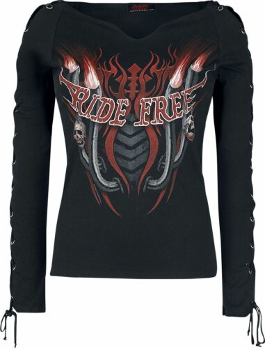 Spiral Ride Free dívcí triko s dlouhými rukávy černá