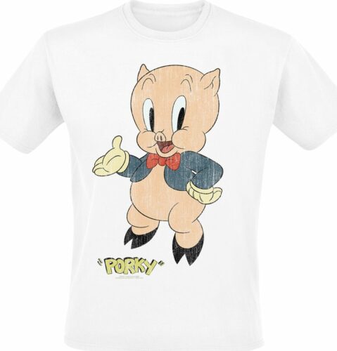 Looney Tunes Porky Pig tricko bílá