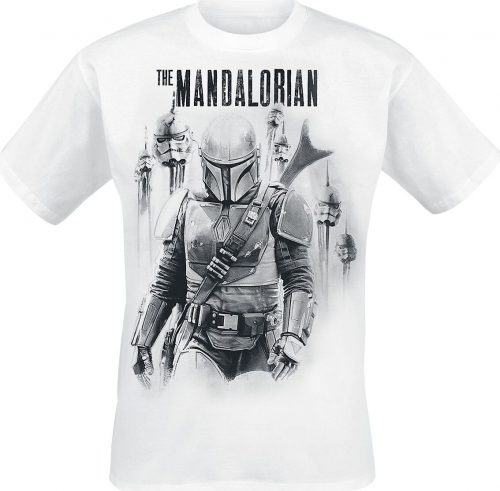 Star Wars The Mandalorian Tričko bílá