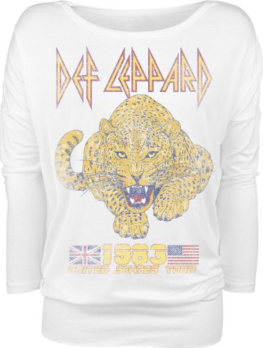 Def Leppard US Tour 1983 Dámské tričko s dlouhými rukávy bílá