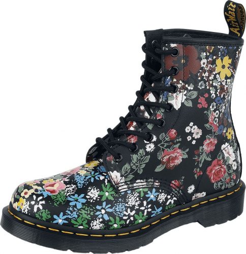 Dr. Martens 1460 Pascal White Black Floral Mash Up Backhand boty vícebarevný