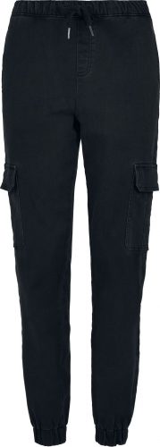 Urban Classics Ladies Knitted Denim High Waist Cargo Pants Cargo kalhoty černá