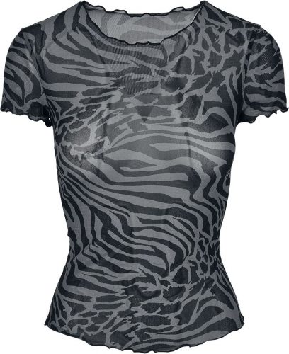 Urban Classics Ladies Mesh Tee Dámské tričko cerná/šedá