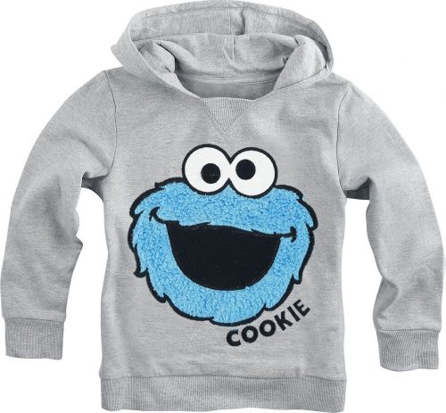 Sesame Street Kids - Cookie detská mikina s kapucí smíšená svetle šedá