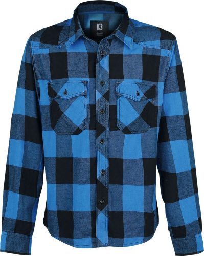 Brandit Checkshirt Košile cerná/modrá