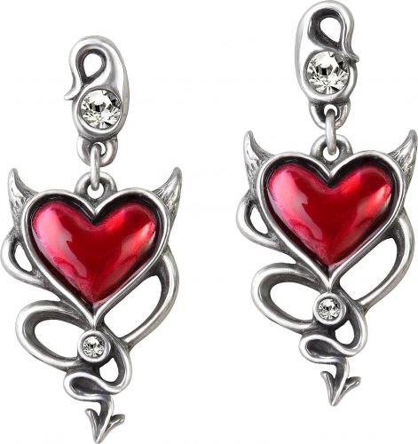 Alchemy Gothic Devil Heart Studs sada náušnic standard